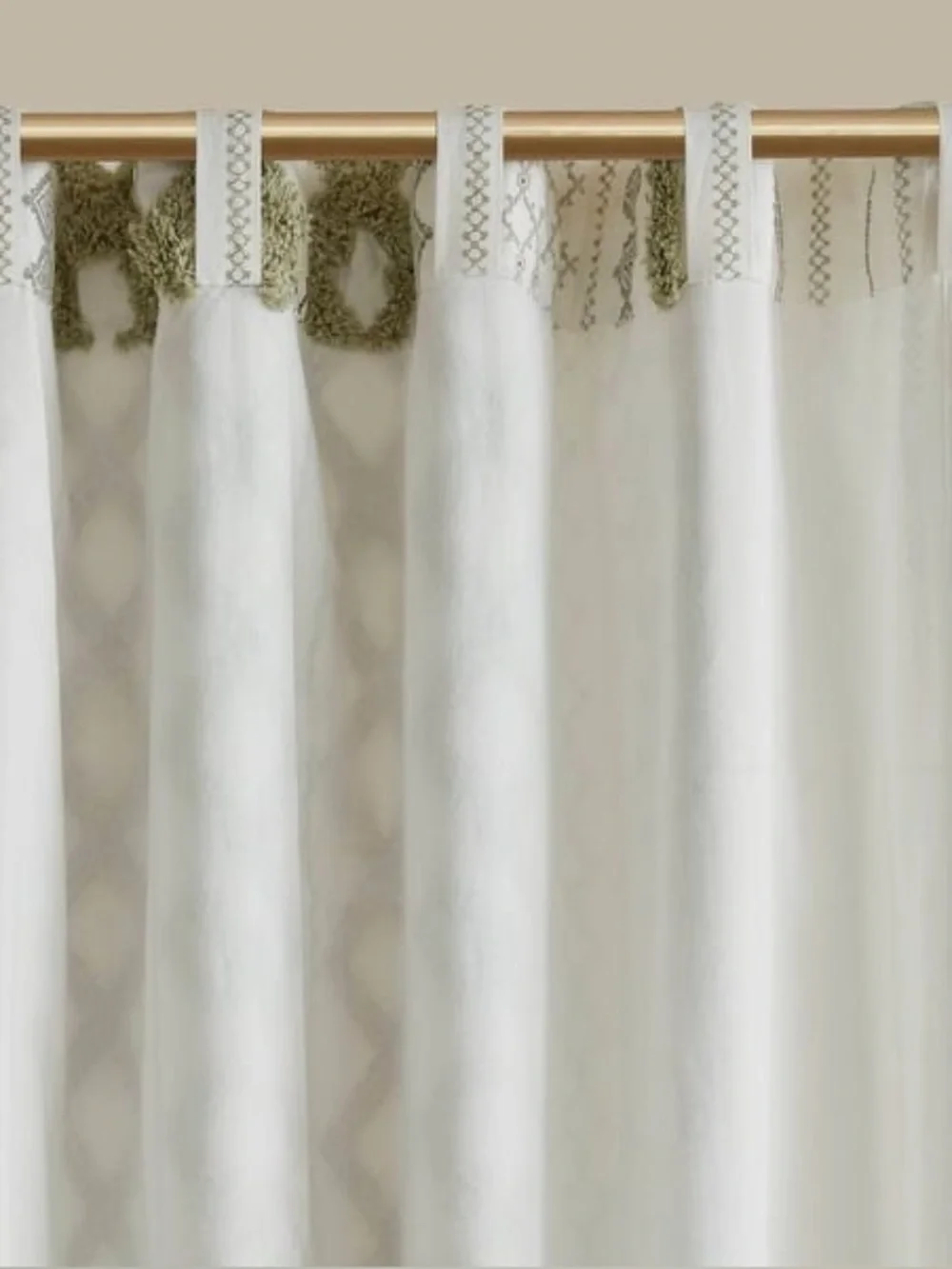 INK+IVY Imani Cotton Printed Curtain Panel Chenille Stripe 50x108